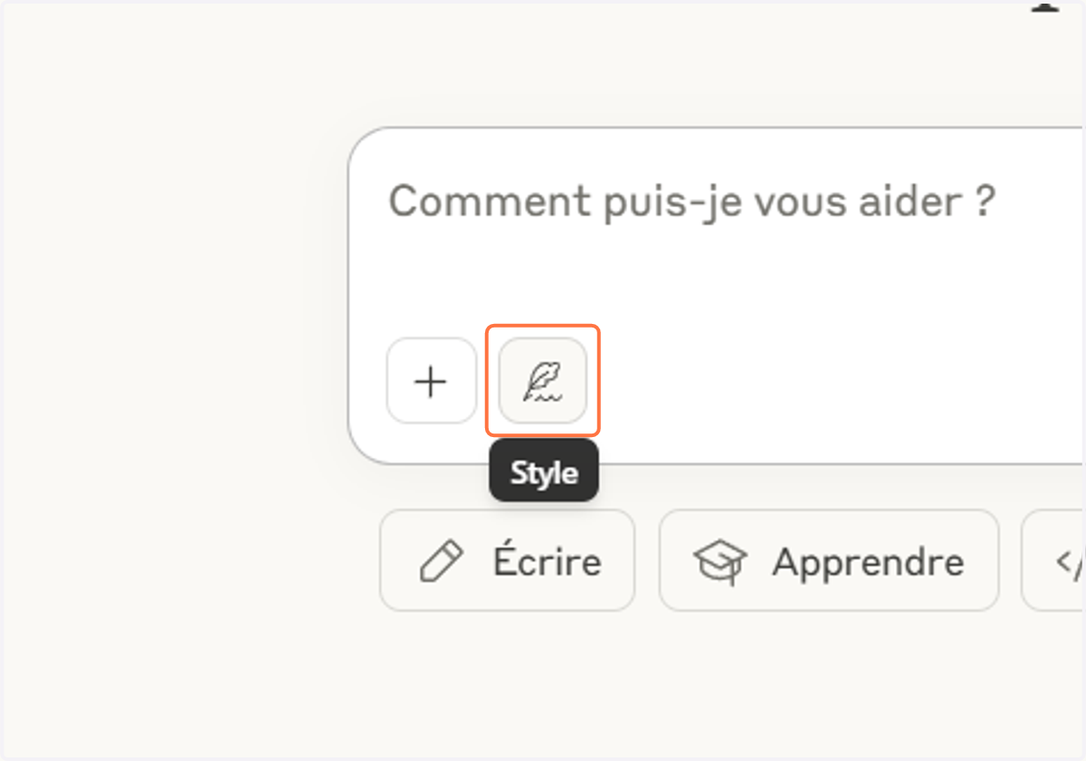 Cliquez sur le bouton style