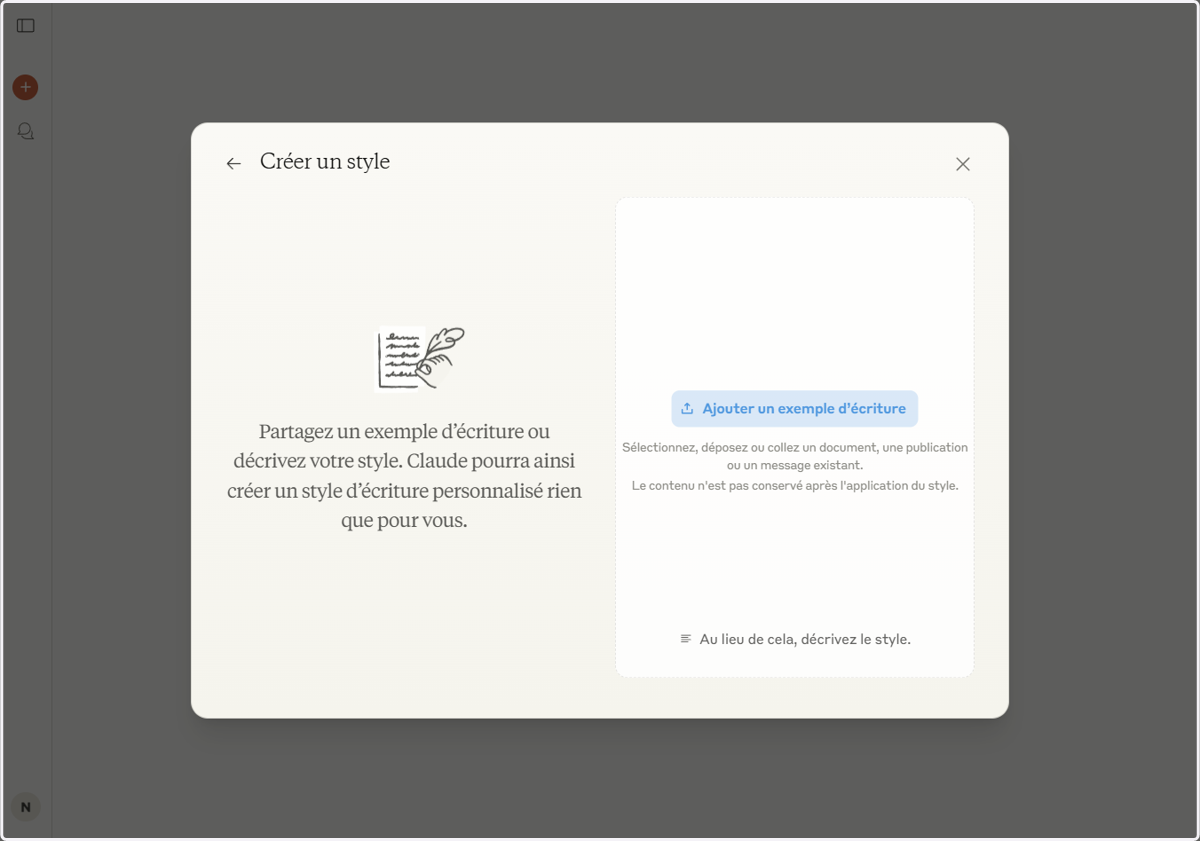 Sélectionnez le fichier avec votre style d'écriture