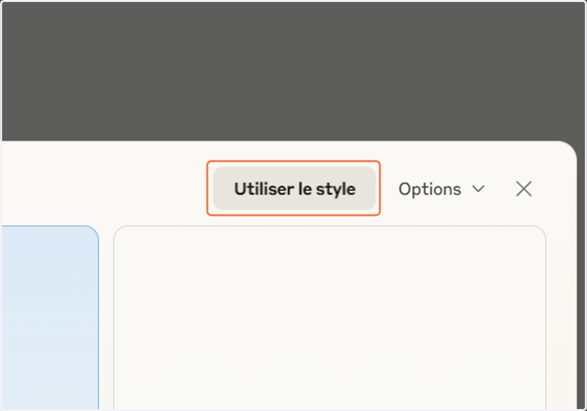 Cliquez sur Utiliser le style