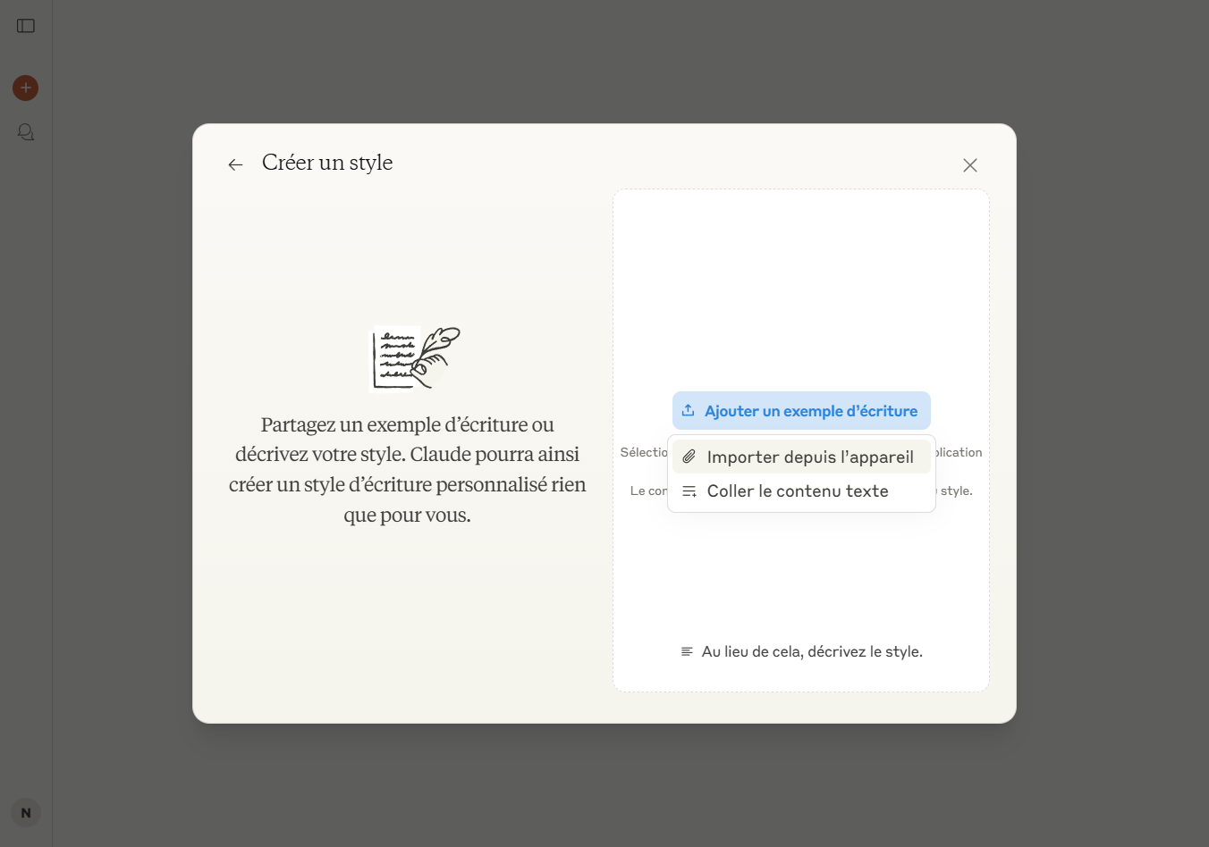 Cliquez sur Importer depuis l’appareil