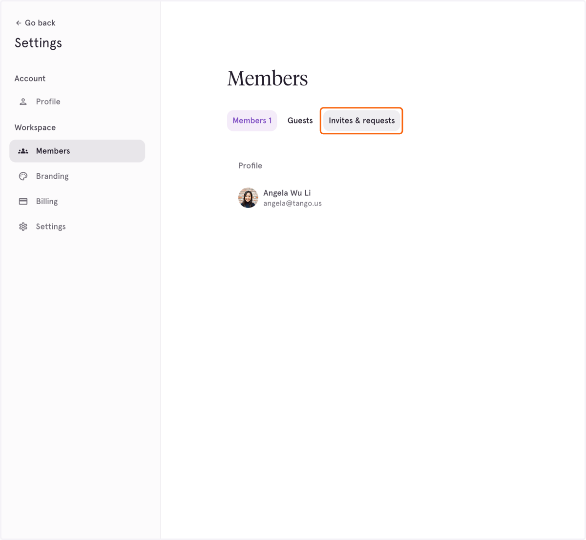 Click on Invites & requests to see who hasn't yet accepted their invite, and their role.
