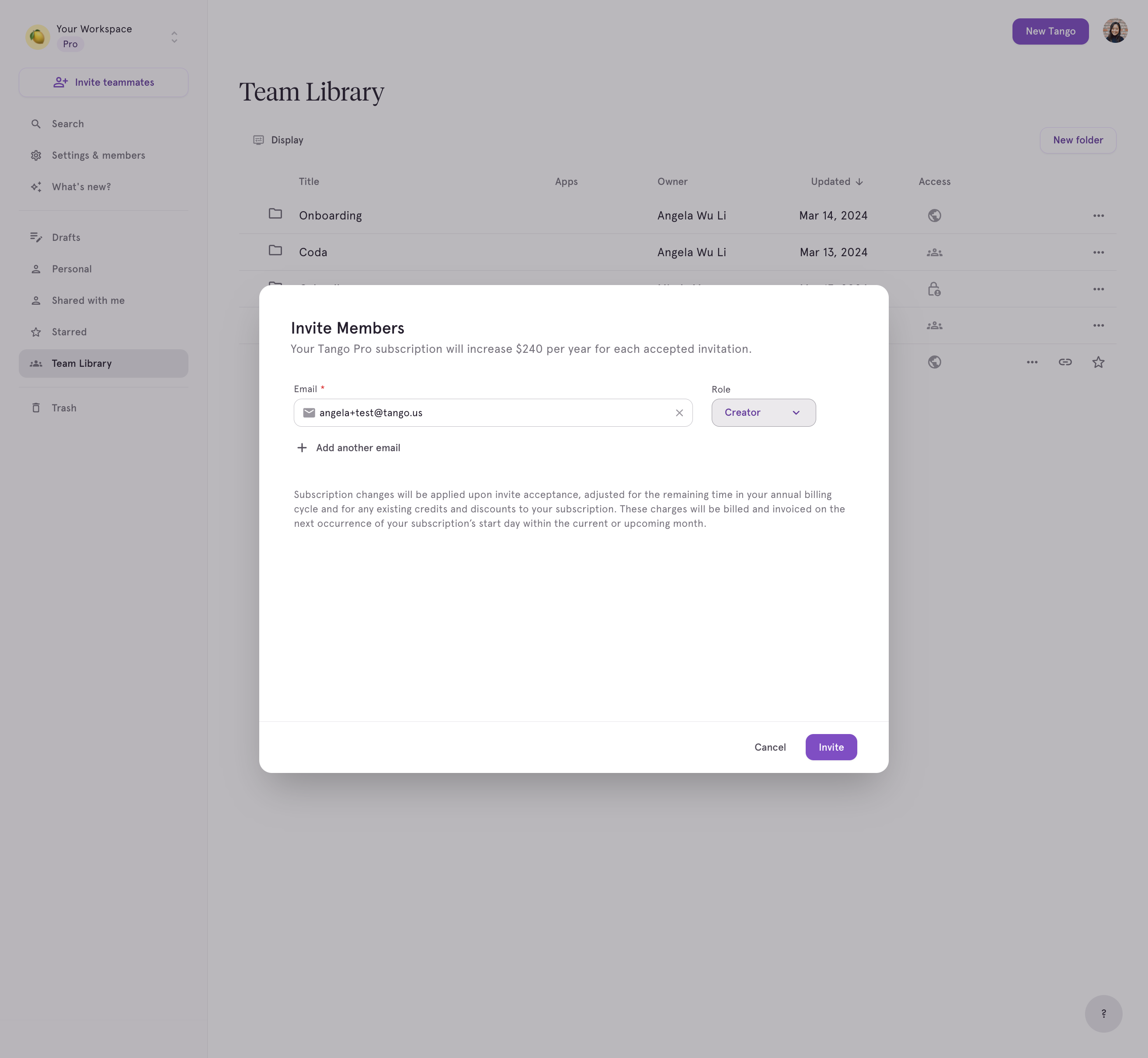 Select the user's role from the dropdown menu