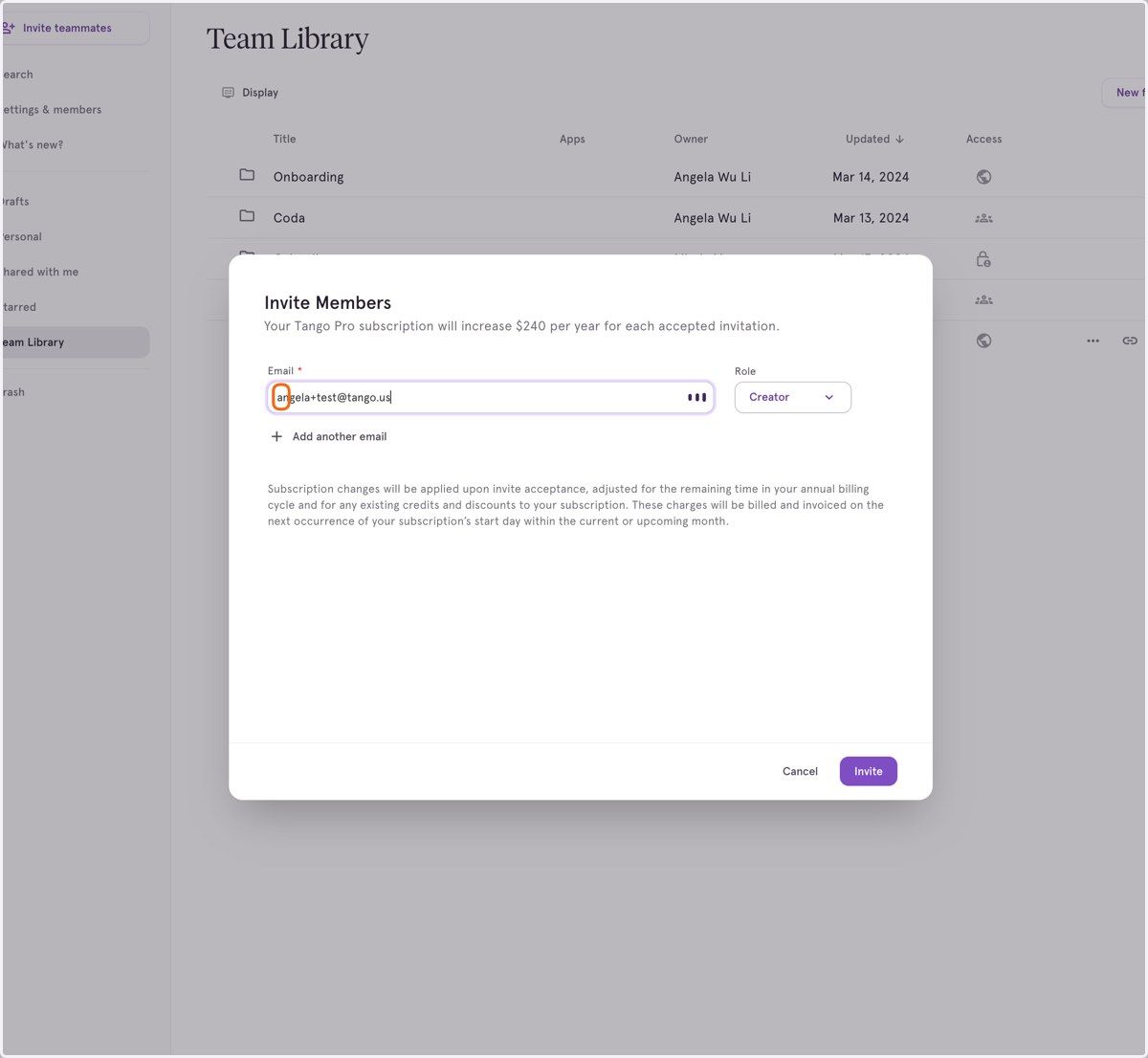 Type the email address for anyone you want to invite