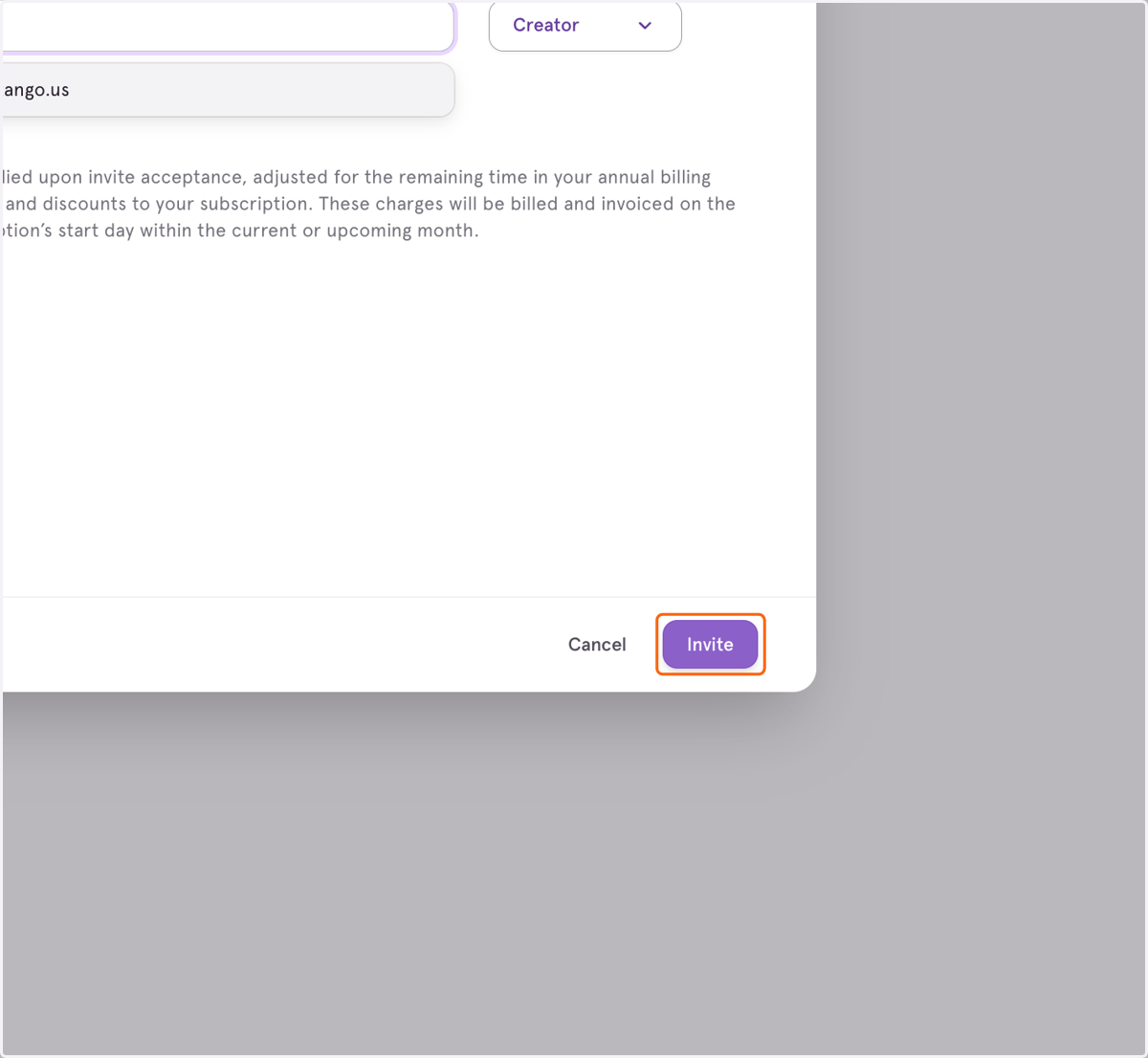 Click on Invite