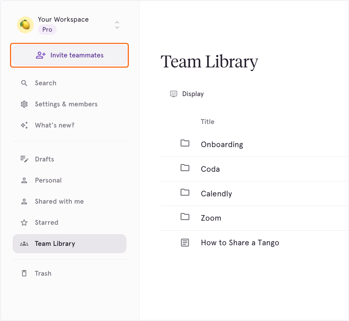 Click on Invite teammates