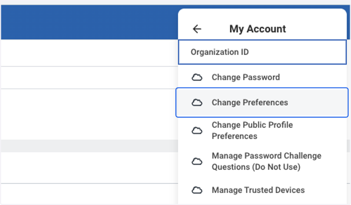 Click on Change Preferences