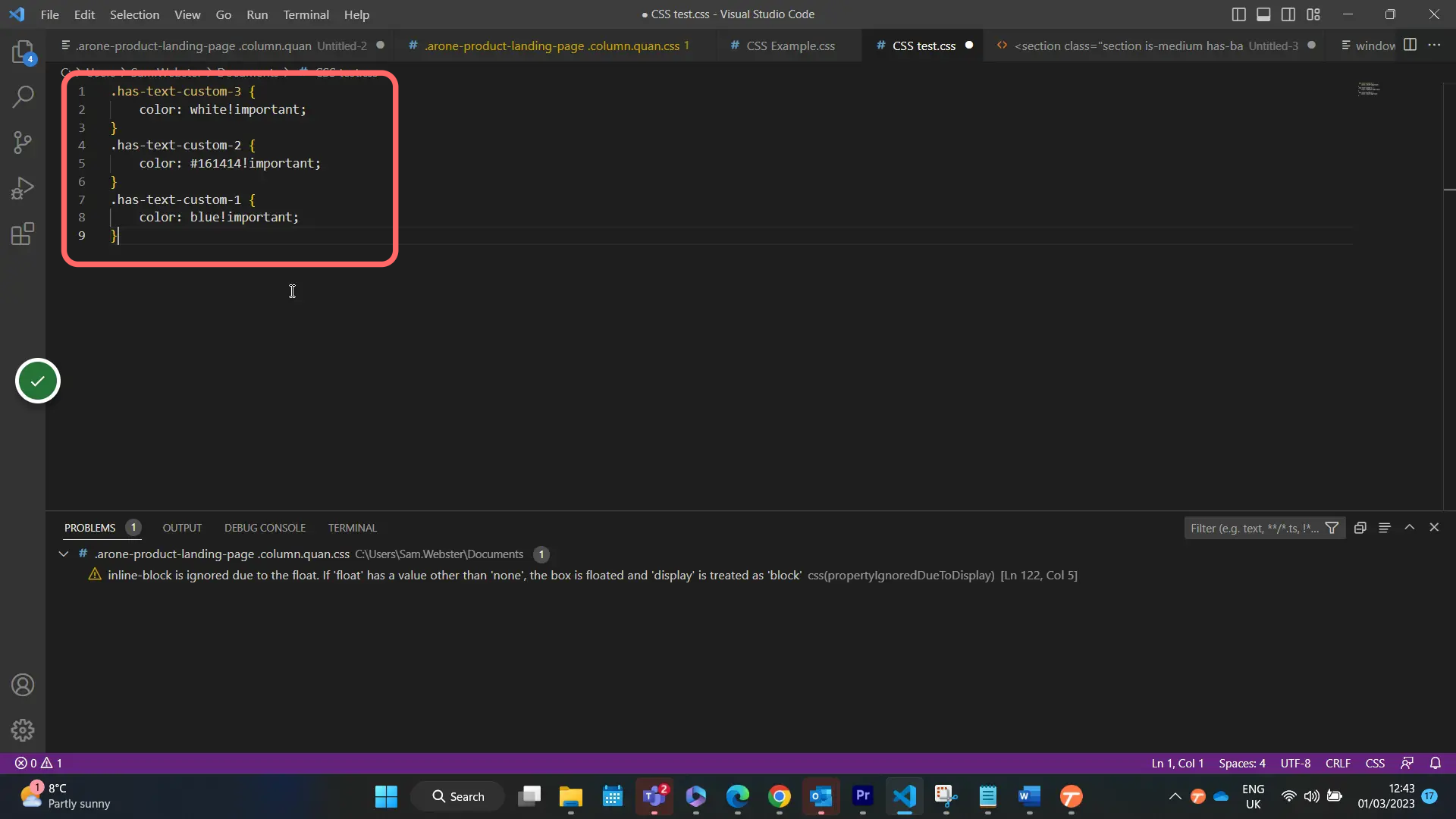 Paste your style rules into your CSS document