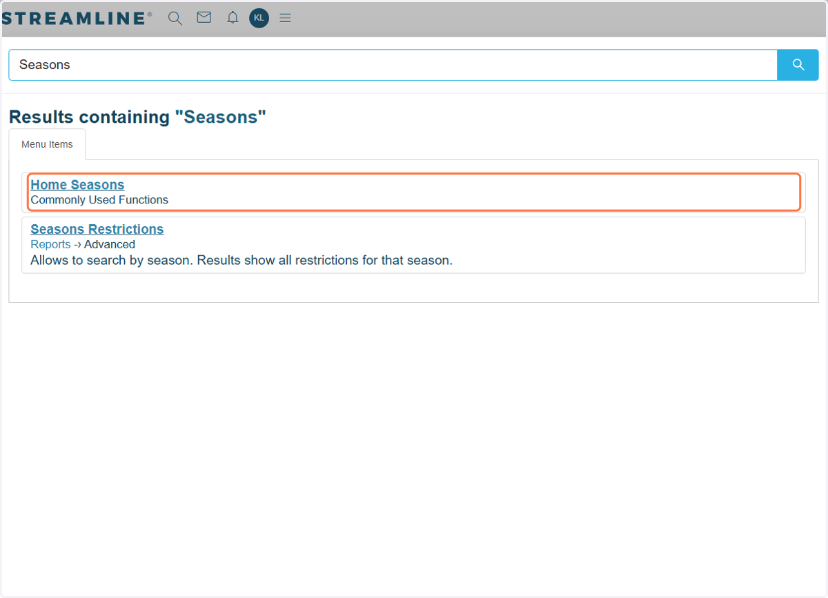 Search for Home Seasons