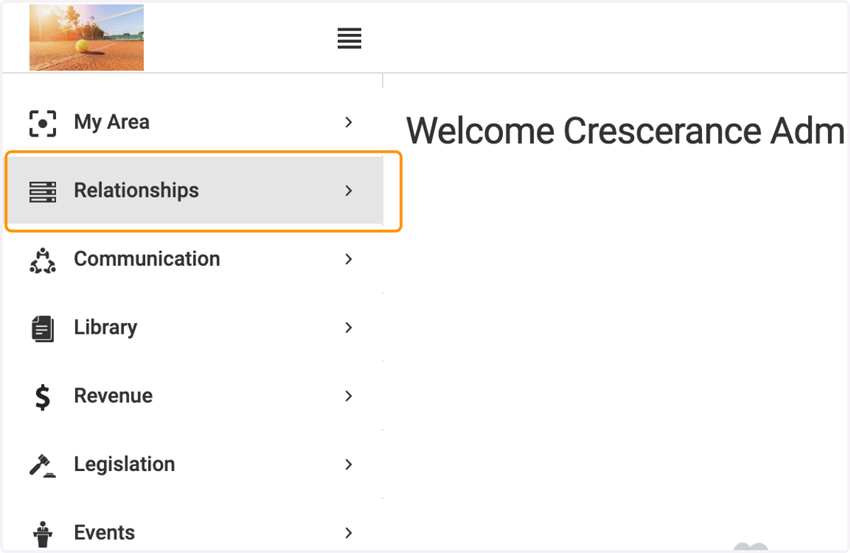 Click on Relationships