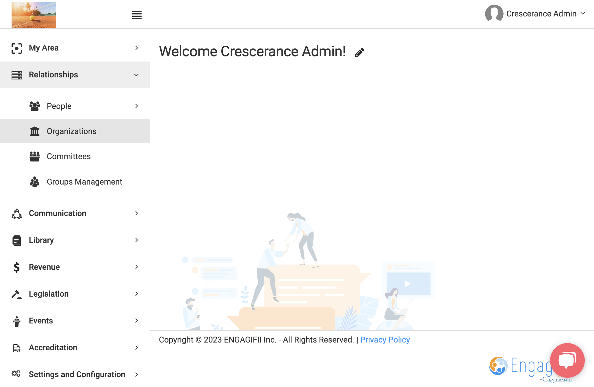 Click on Organizations