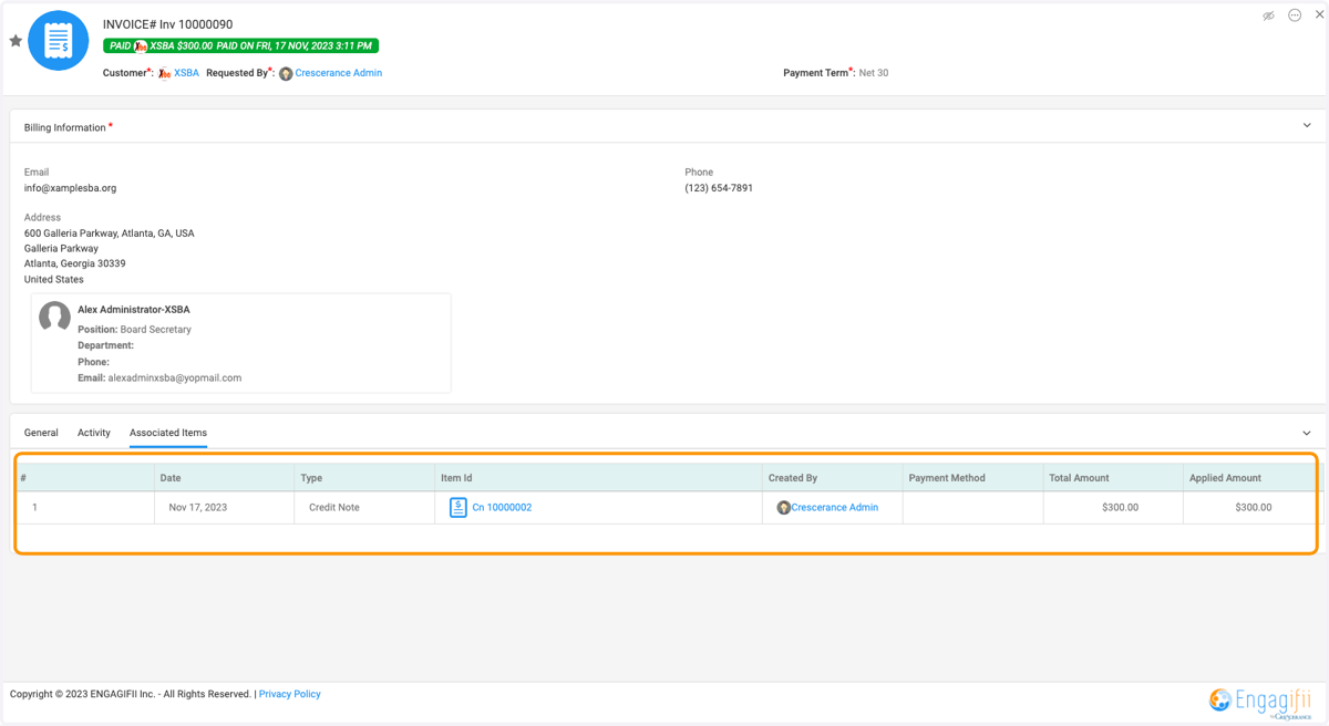 You will be routed to the associated items for that invoice