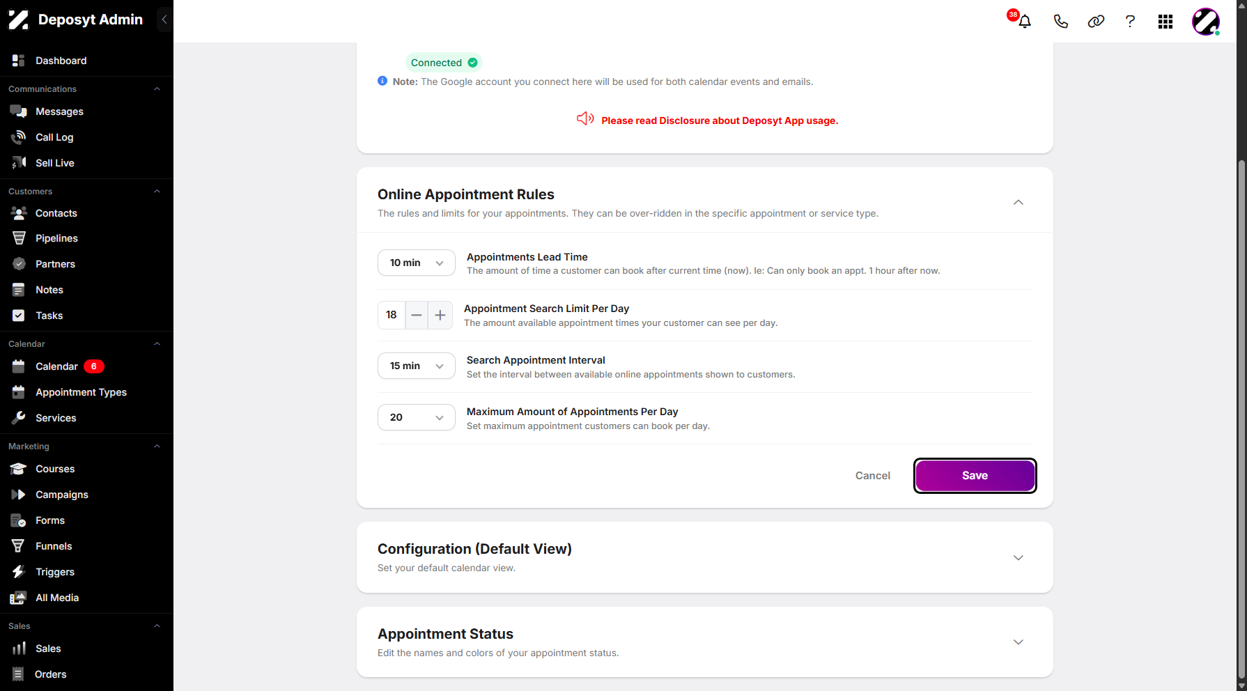 Step 11: Once everything is set, click Save to proceed.
