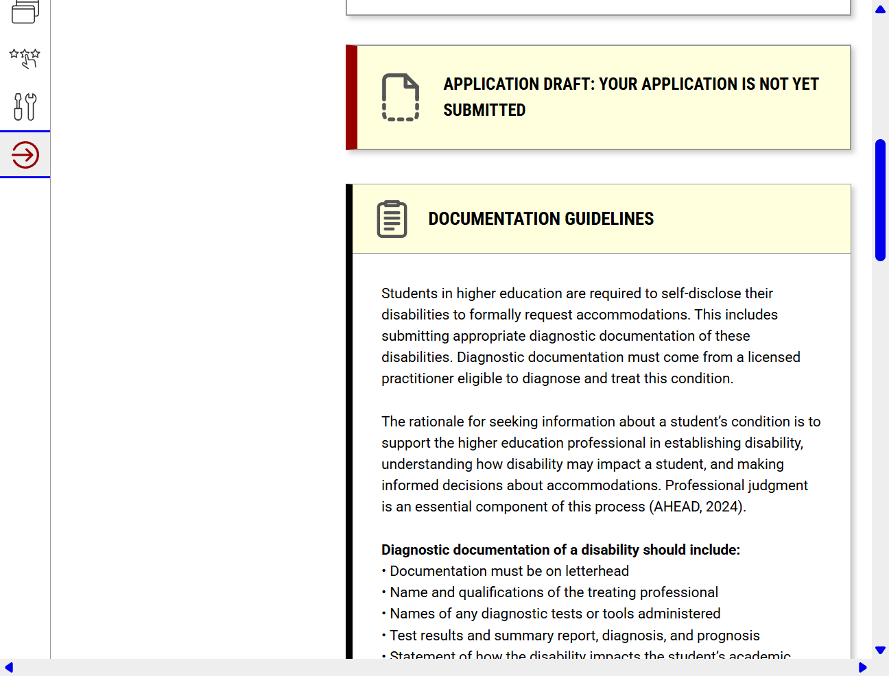 Click on DOCUMENTATION GUIDELINES