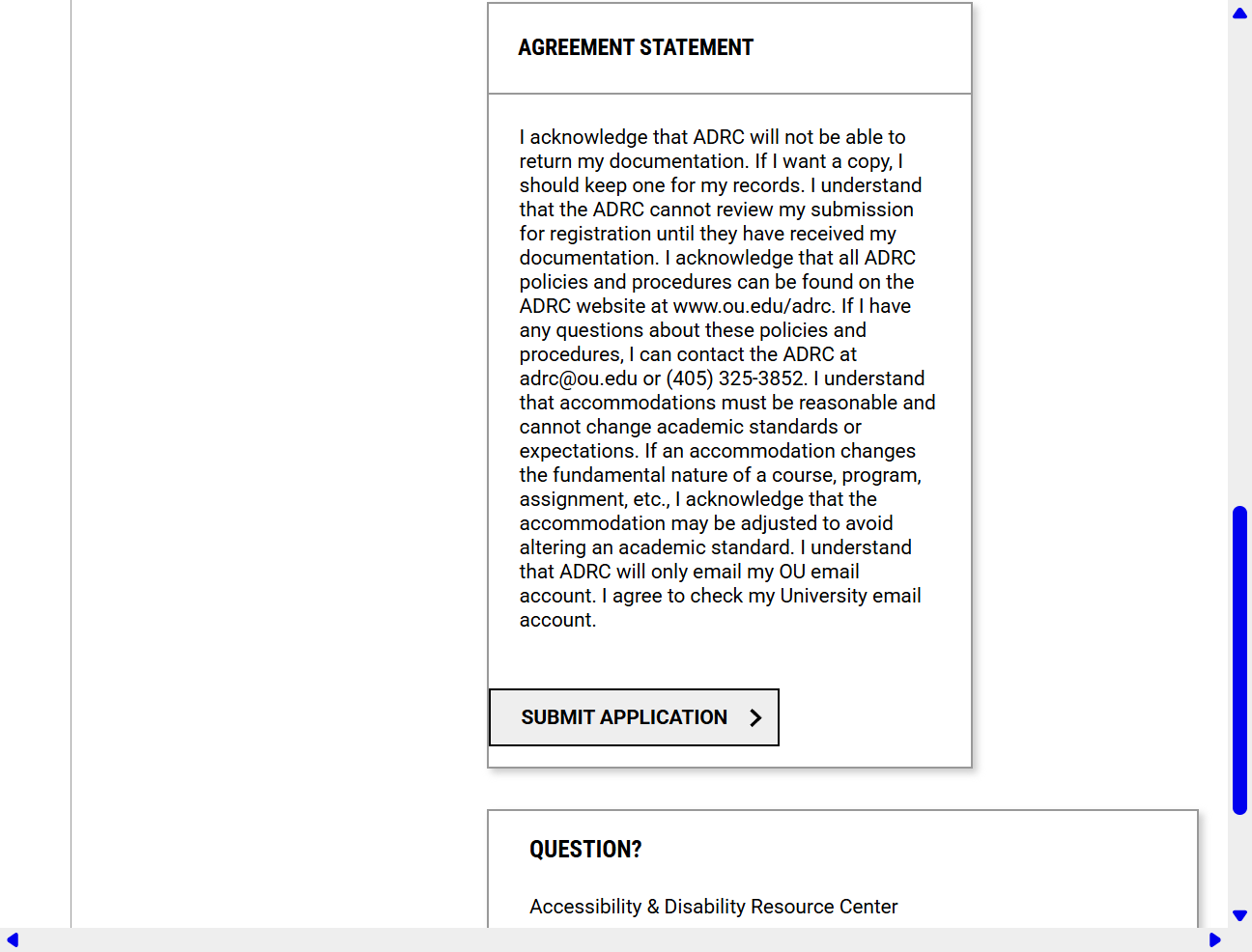 Click on SUBMIT APPLICATION