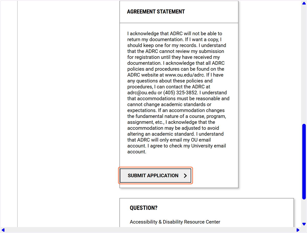 Click on SUBMIT APPLICATION