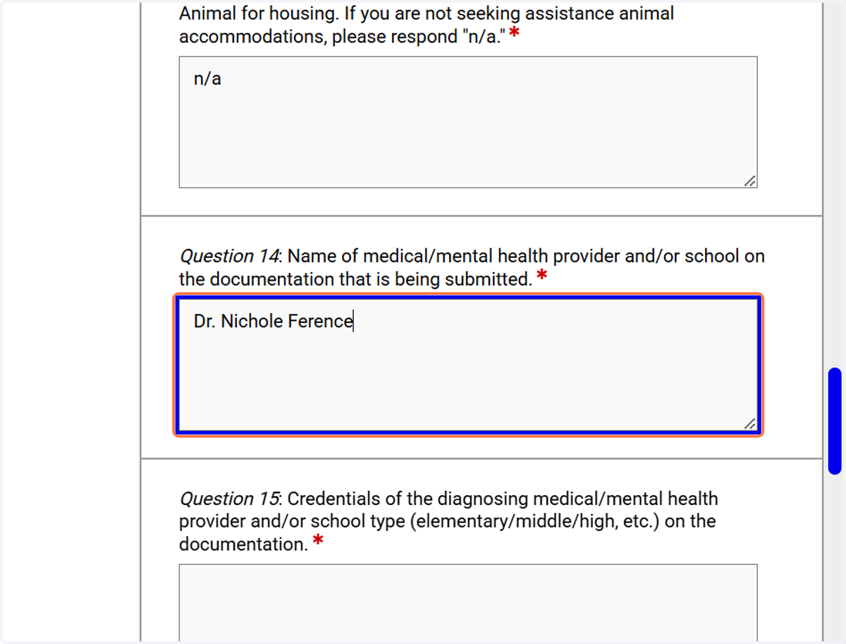 Enter your provider’s name who documented the diagnosis.