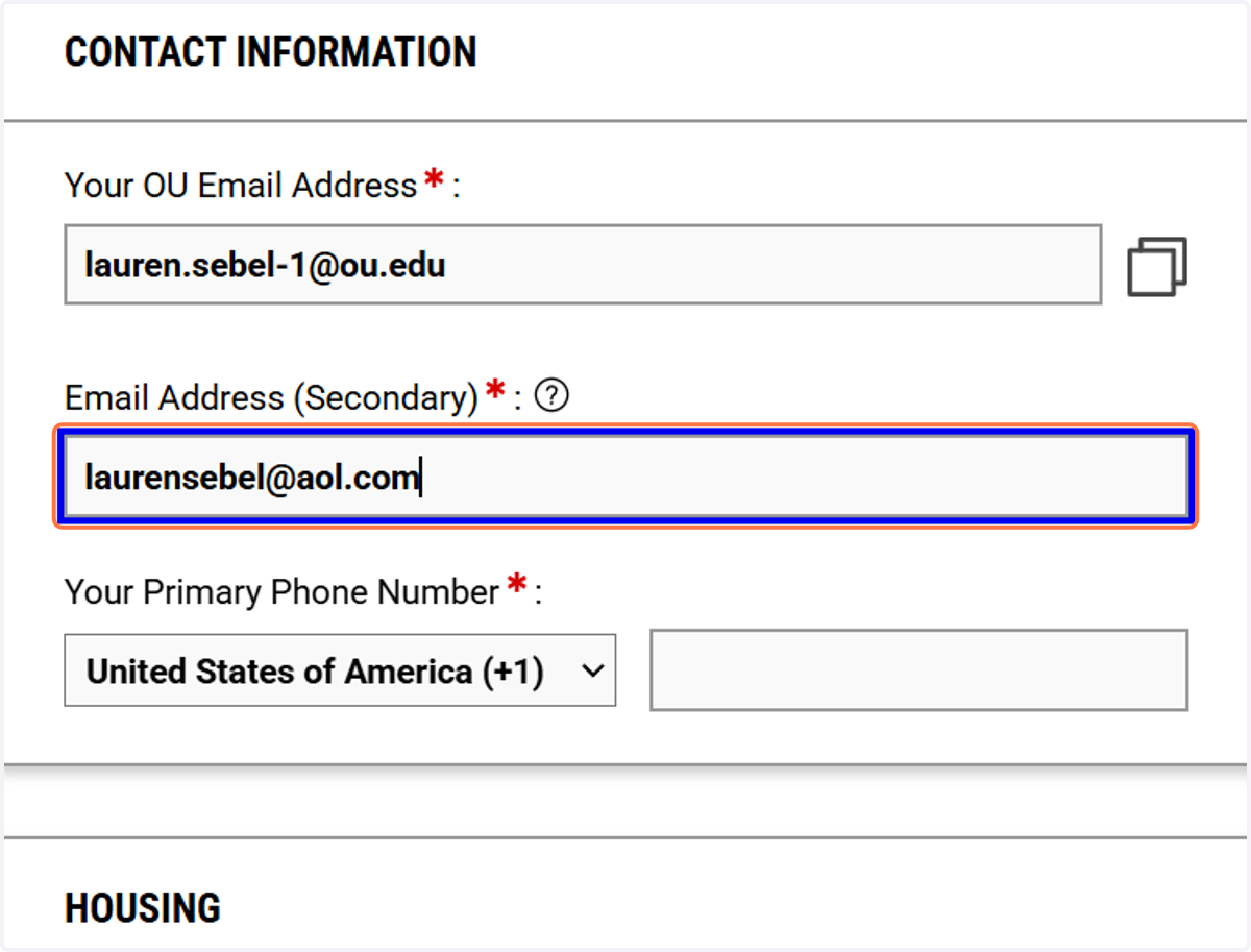 Add a secondary email address if you have one.