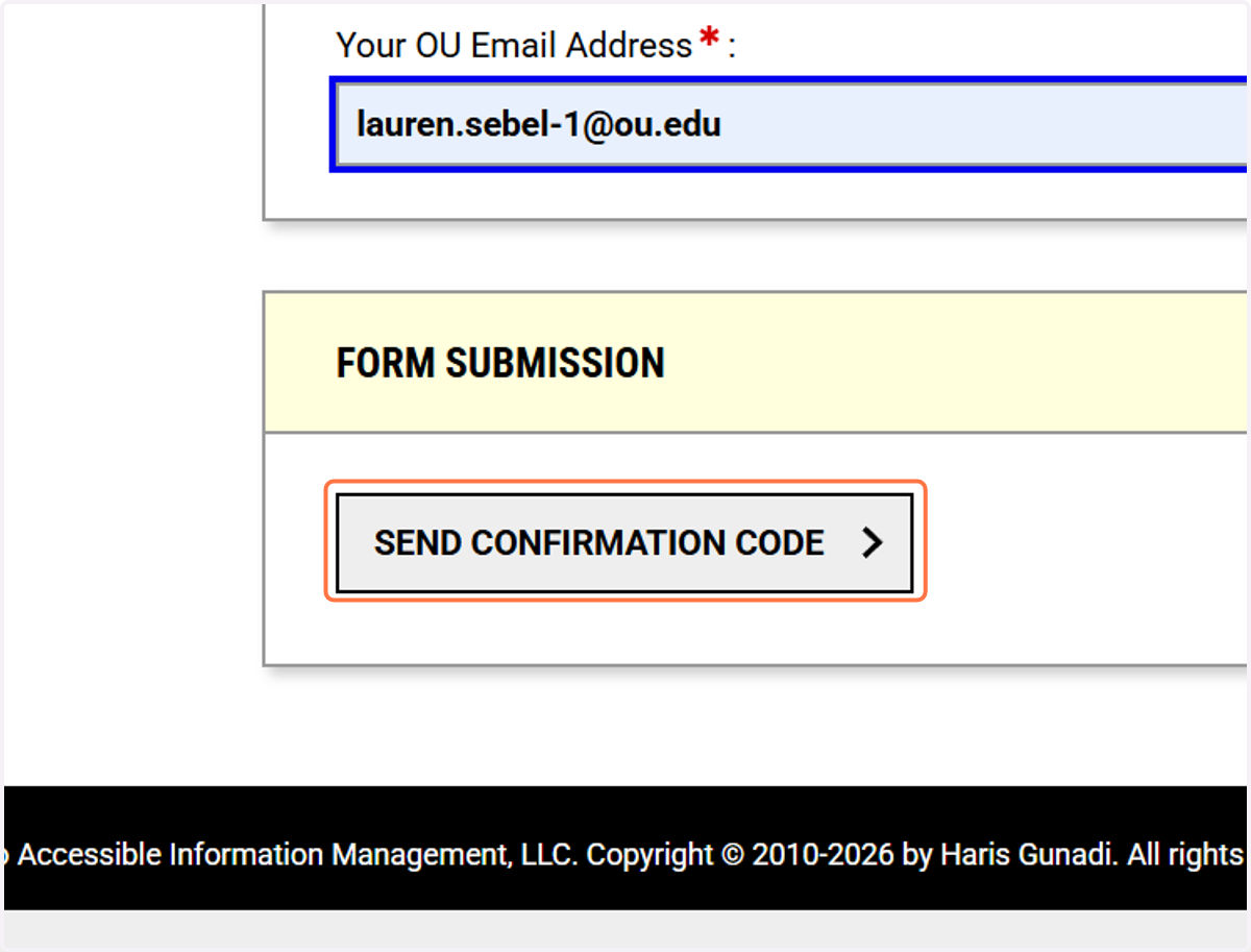 Click on SEND CONFIRMATION CODE