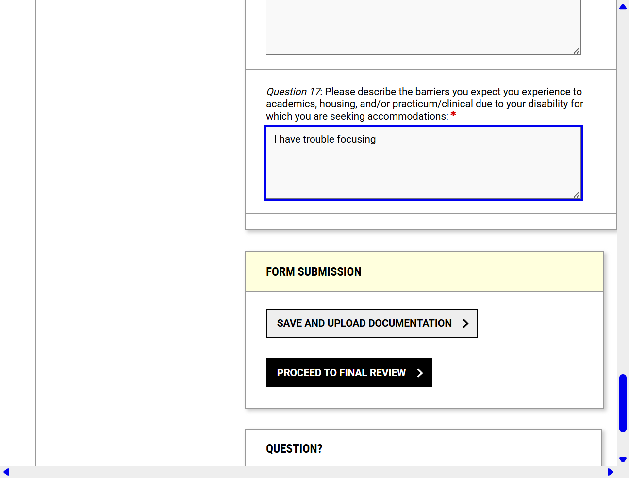 Click on SAVE AND UPLOAD DOCUMENTATION