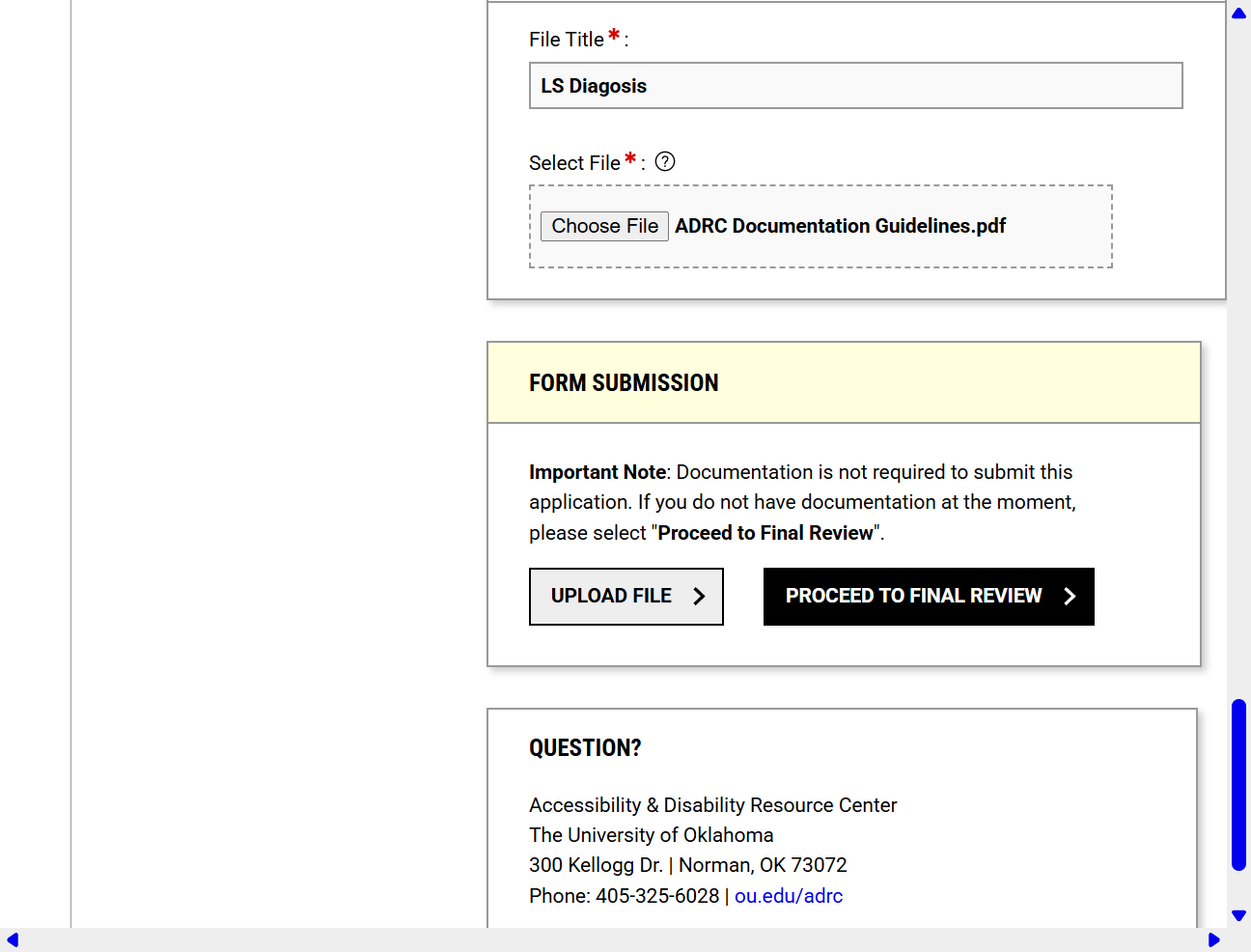 Click on UPLOAD FILE
