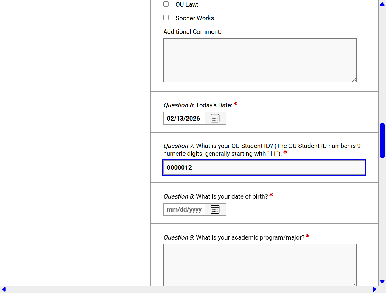 Open the date picker to select your date of birth