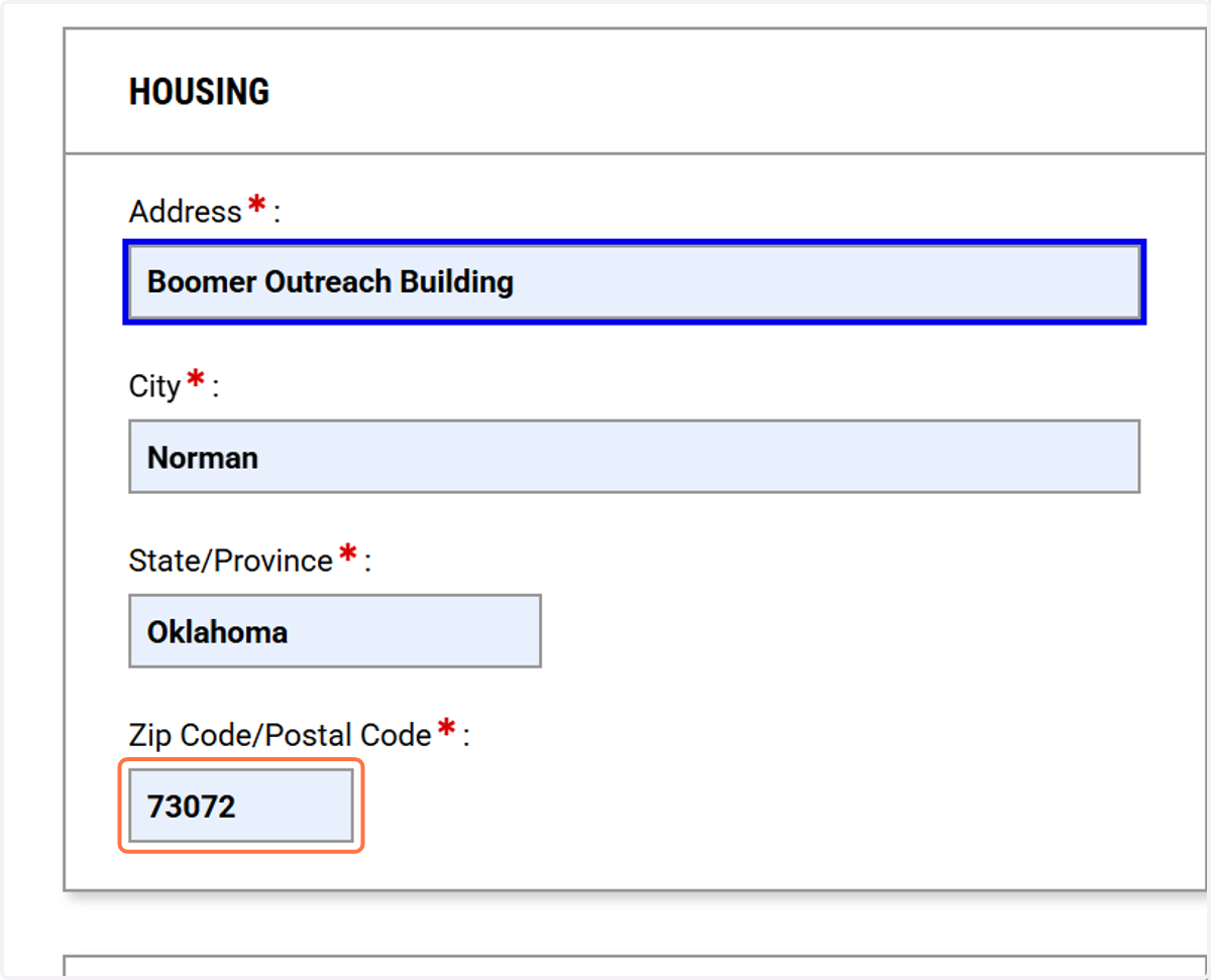 Enter your address.