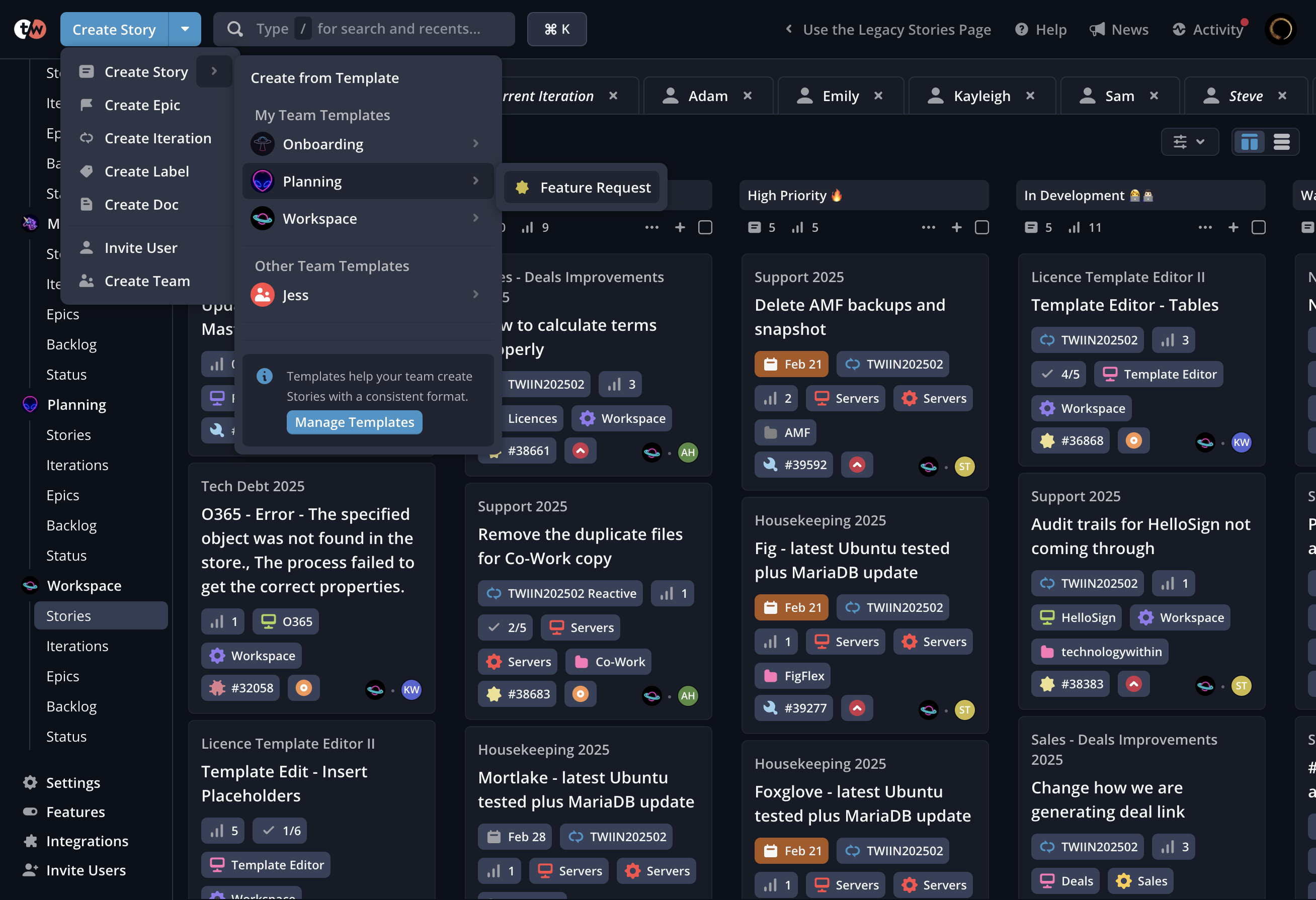 Click on Feature Request