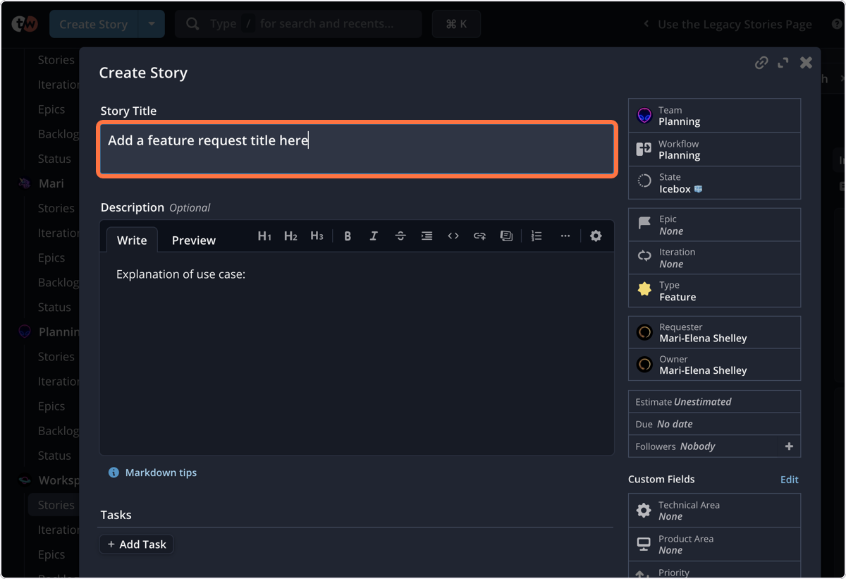Add a title for the feature request