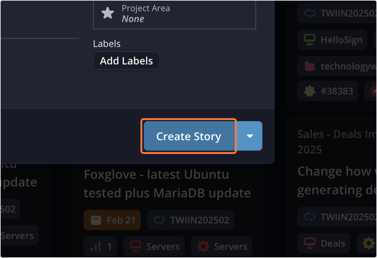 Click on Create Story