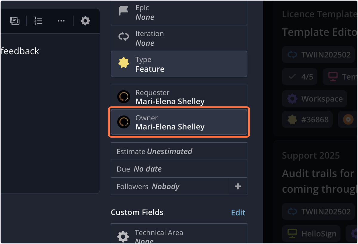 Assign the Owner as the product manager