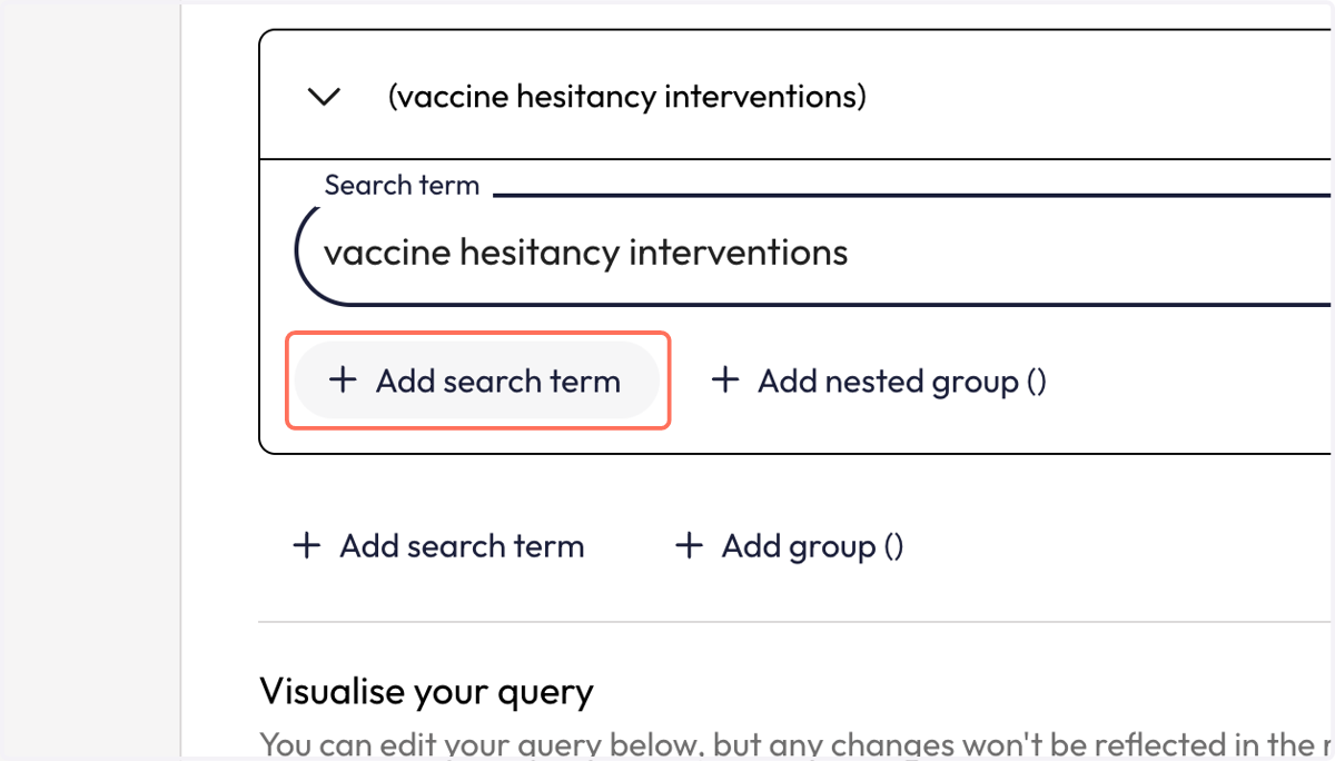 Click on 'Add search term'