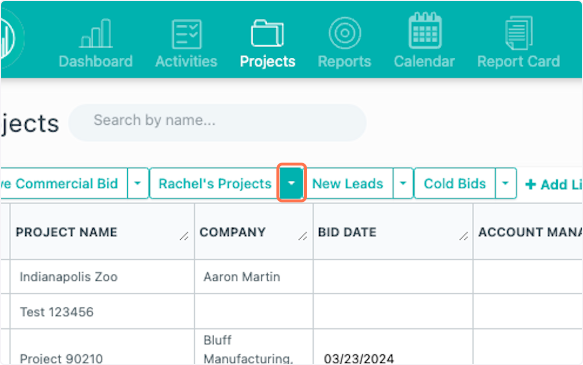 You have the ability to create a default saved list of projects. This allows you to jump right in to the list of projects that is most pertinent to you every morning. 

From the project list, create a list of projects that you want to see everyday. Then click on the blue arrow. 