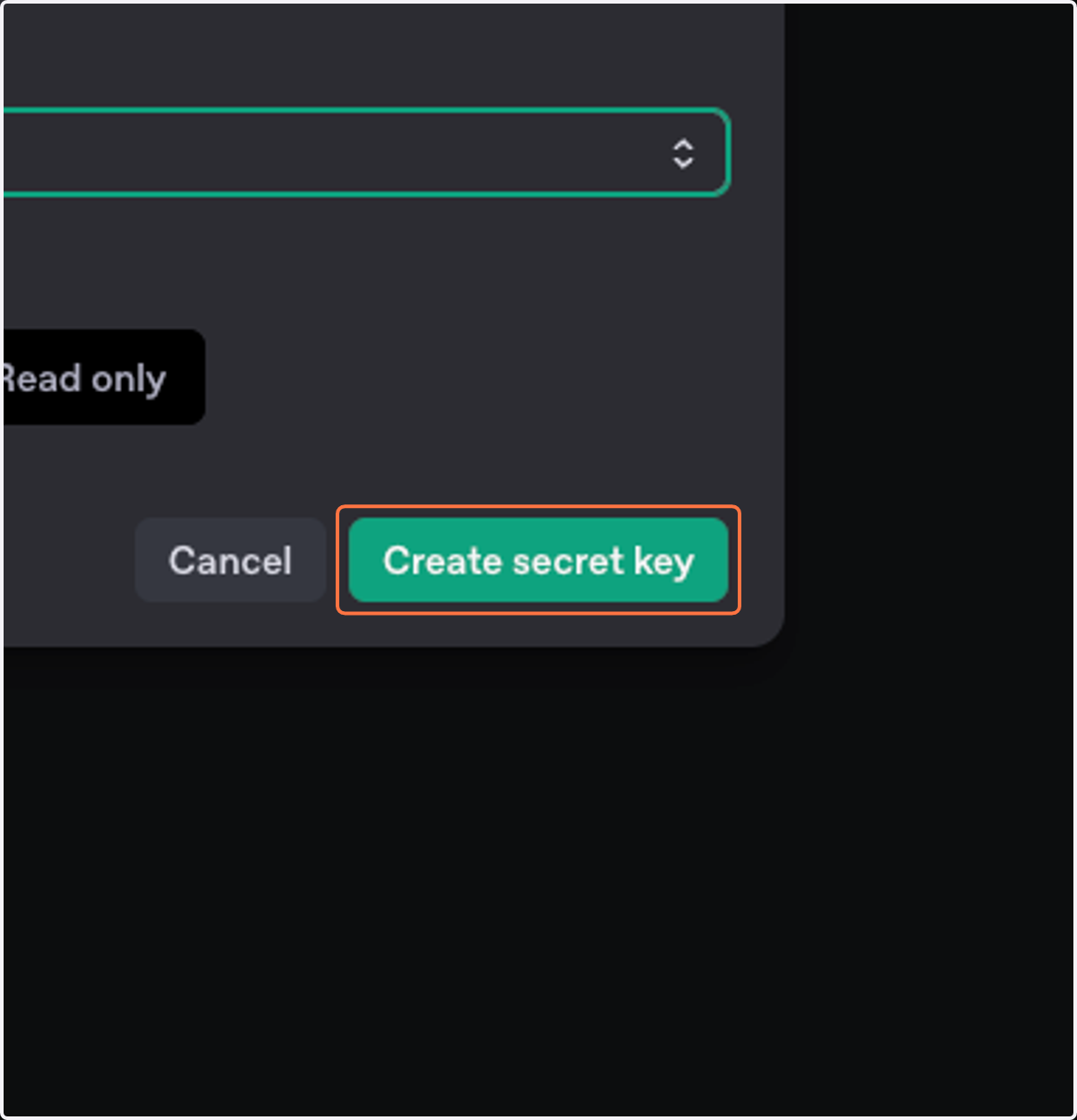 Click on Create secret key