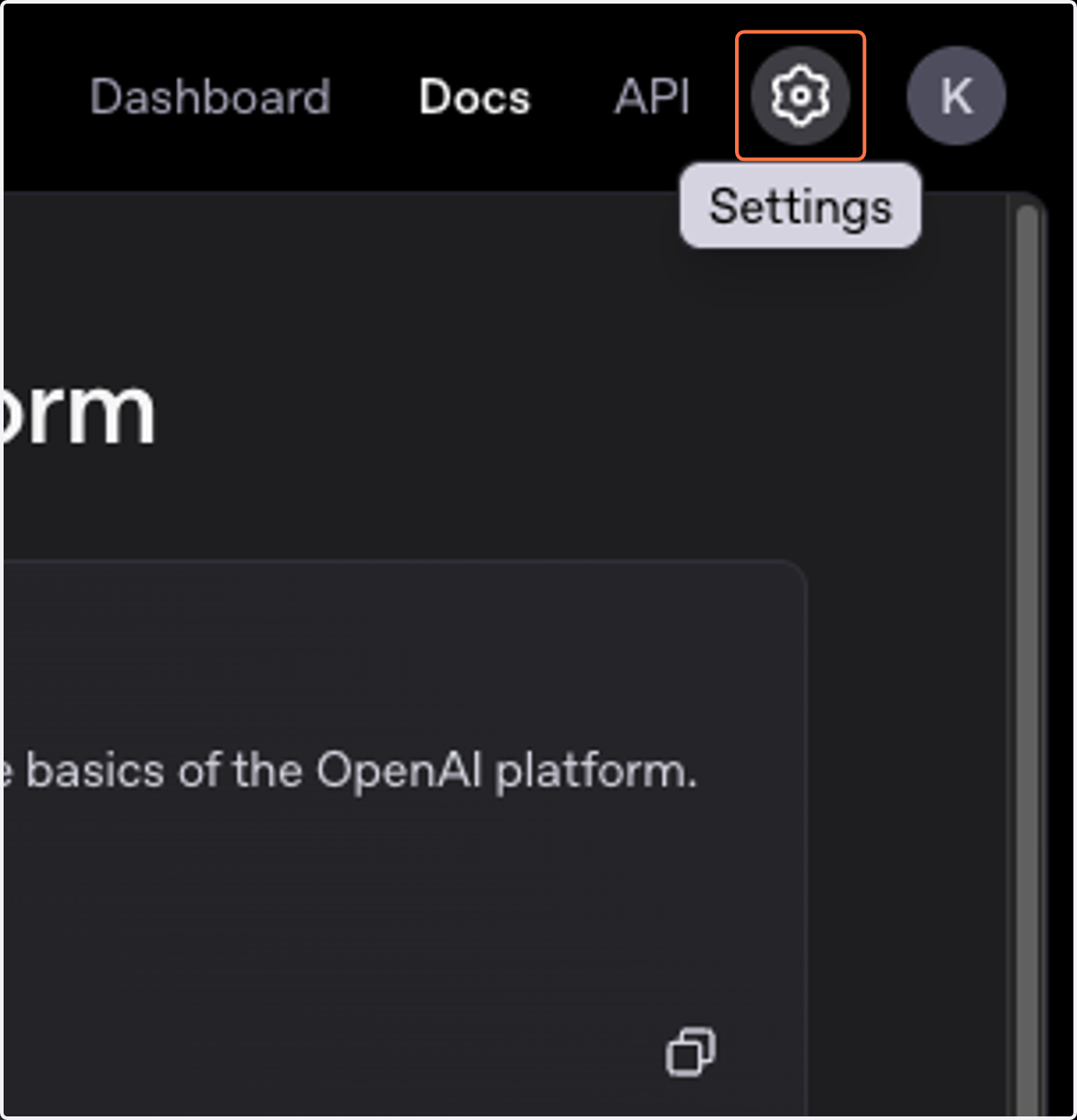 Click on Settings