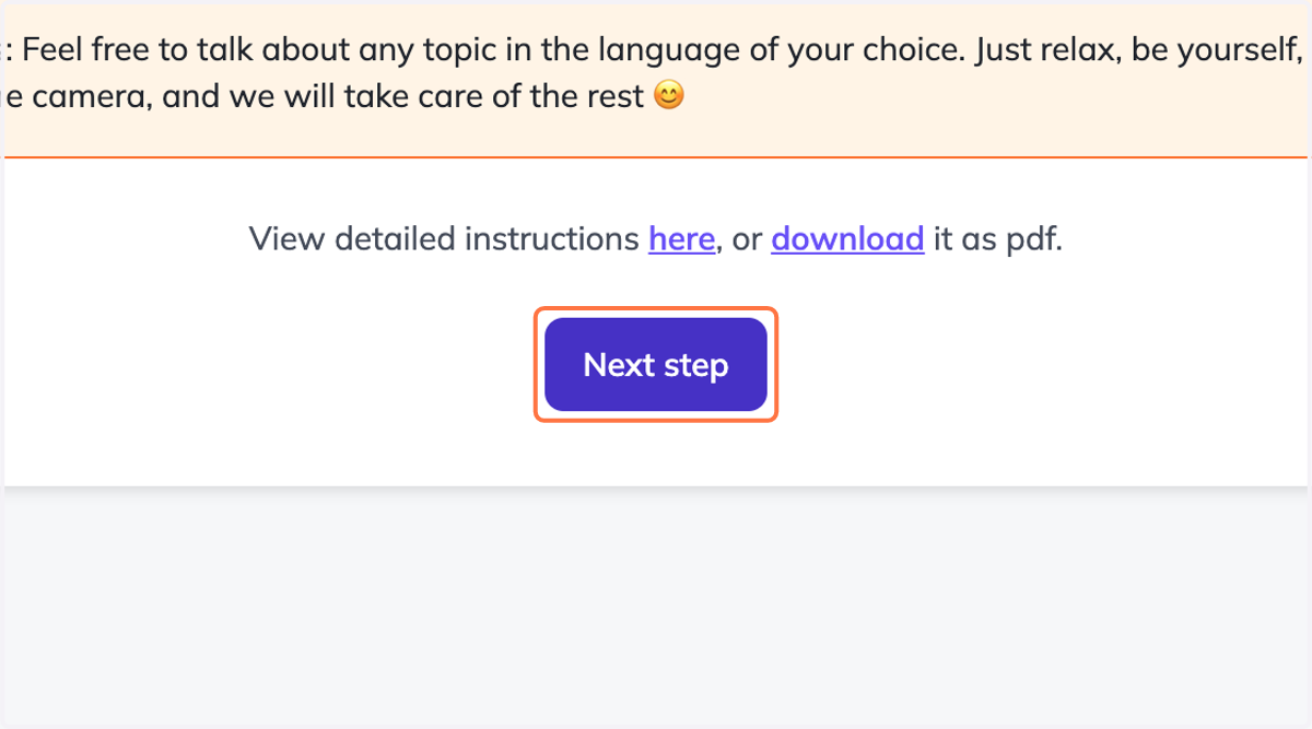 Click on Next step