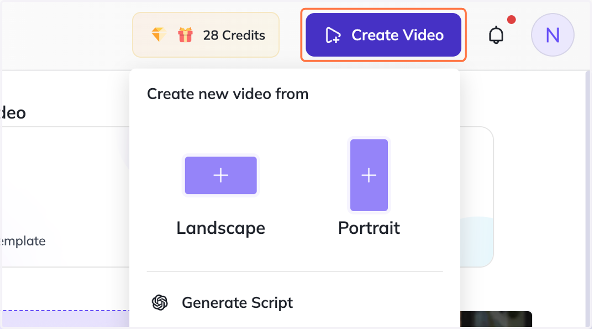 Click on Create Video