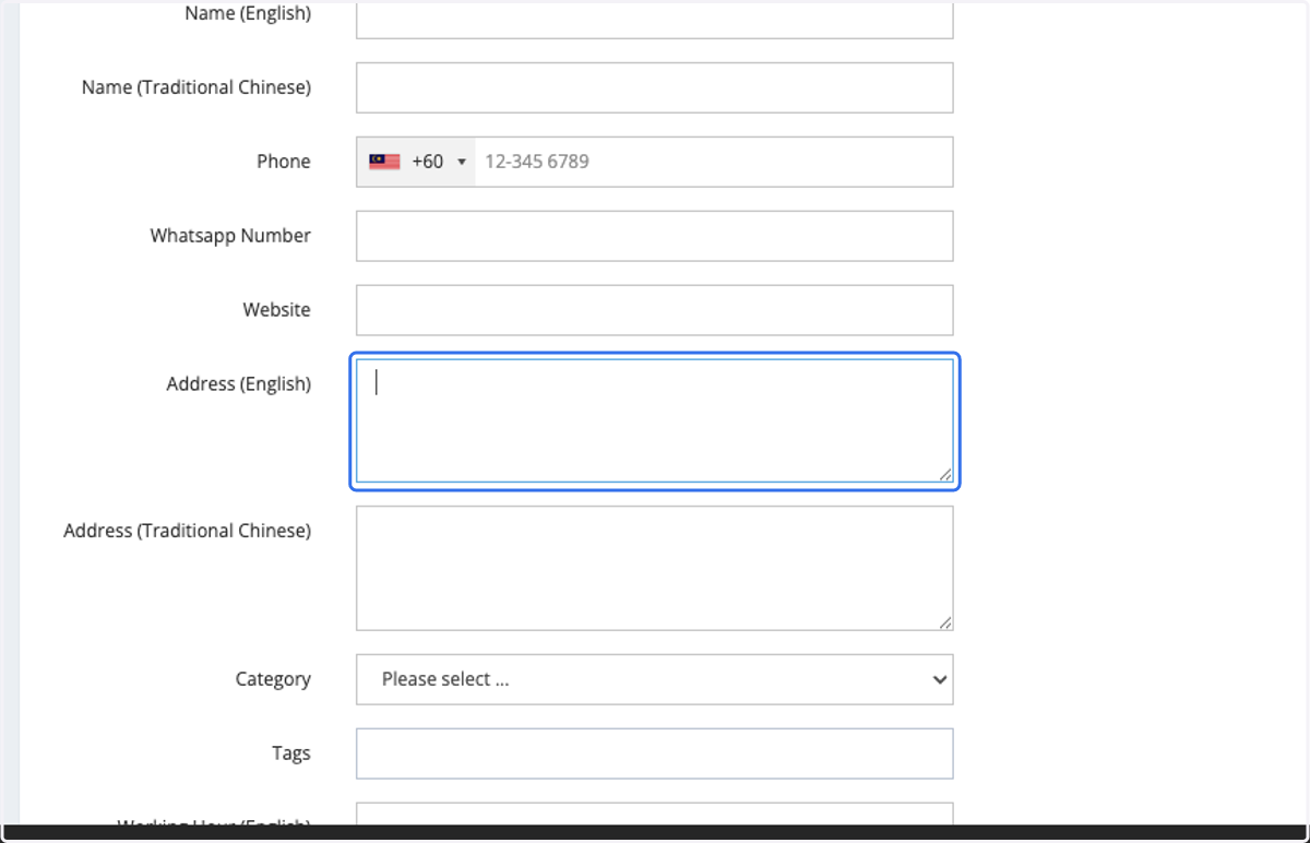 Insert Address