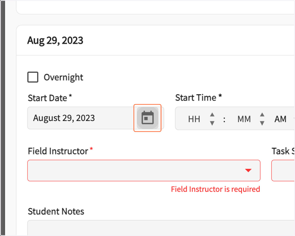 Follow the same steps to add hours for additional days.