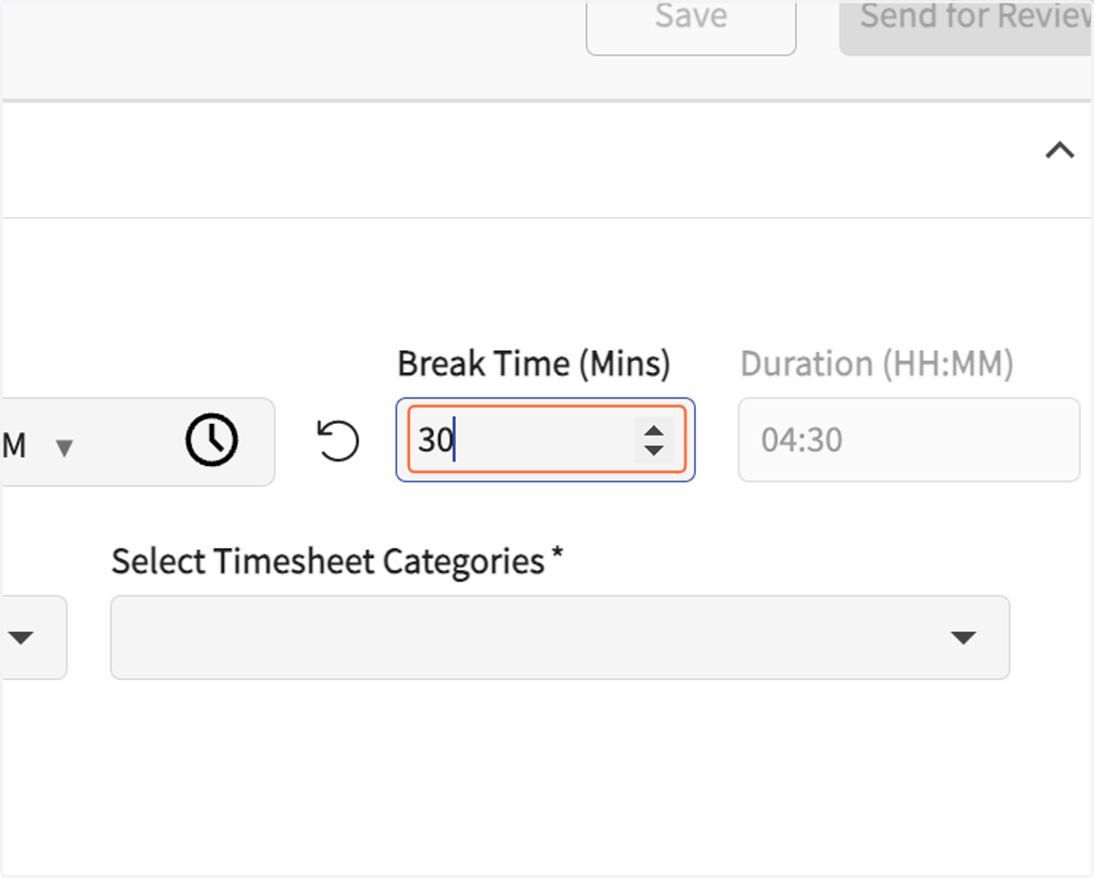 If your field site wants you to deduct lunch or breaks, add that time here, in minutes.