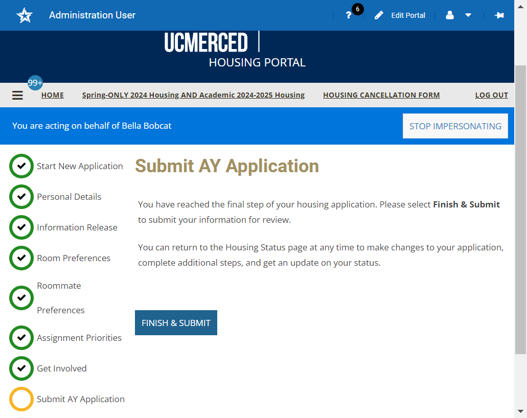 Click on Finish & Submit