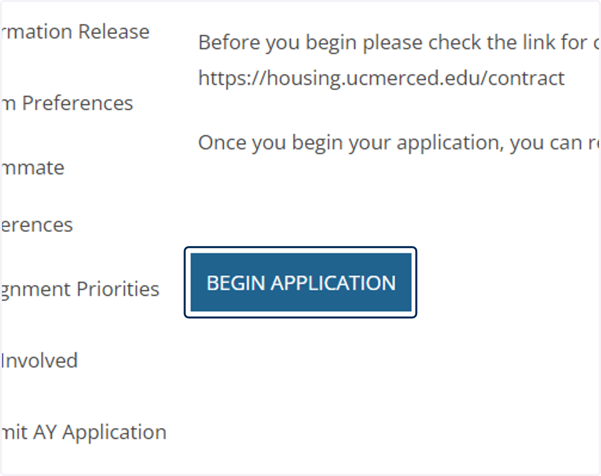 Click on Begin Application