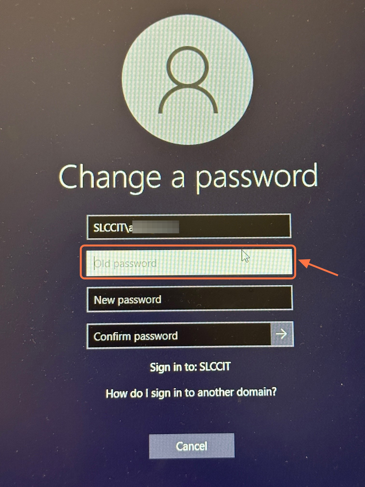 Put your old password where it says Old password