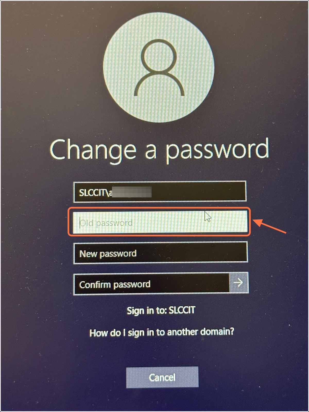 Put your old password where it says Old password