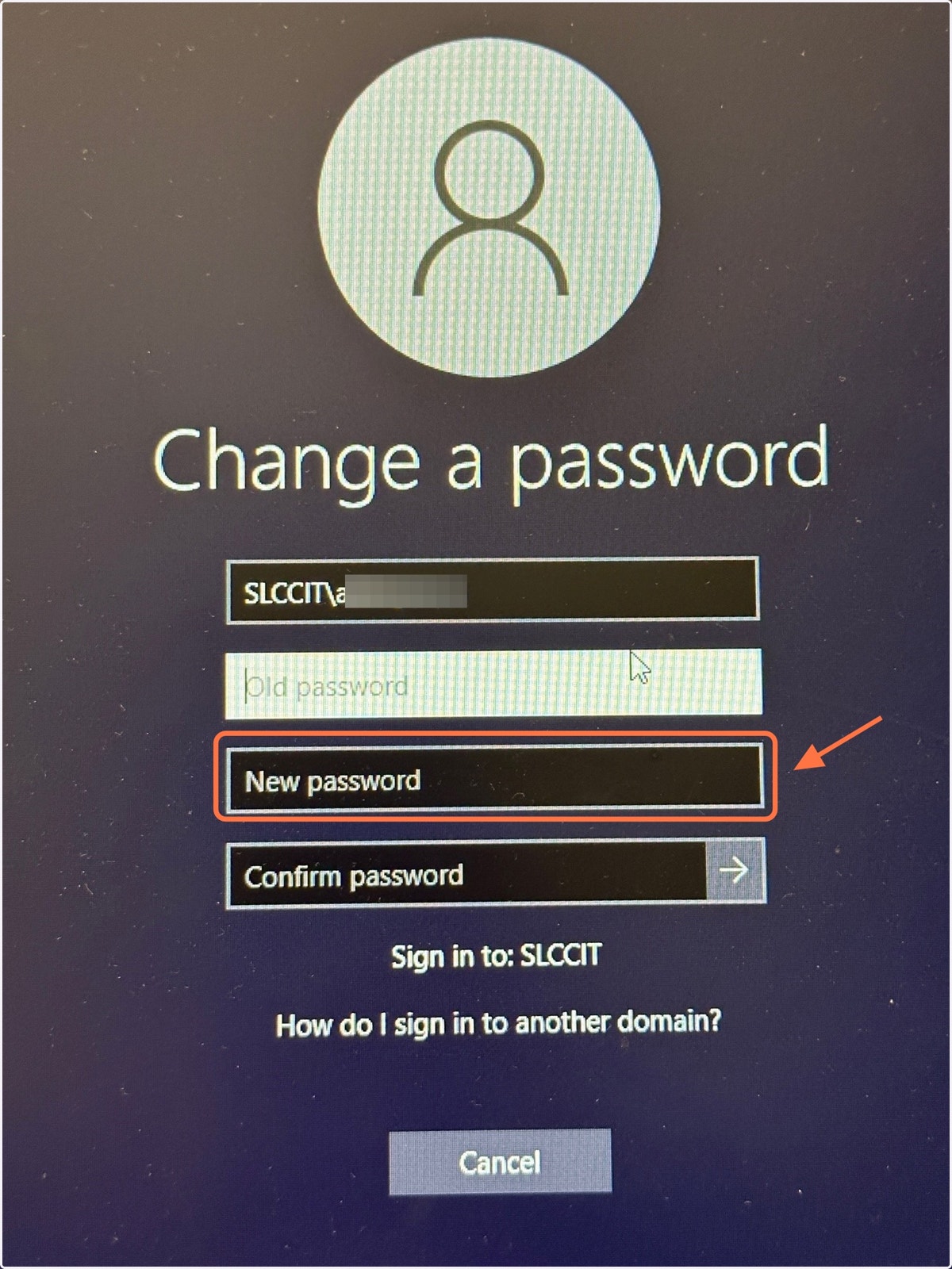Put your new password where it says New password
