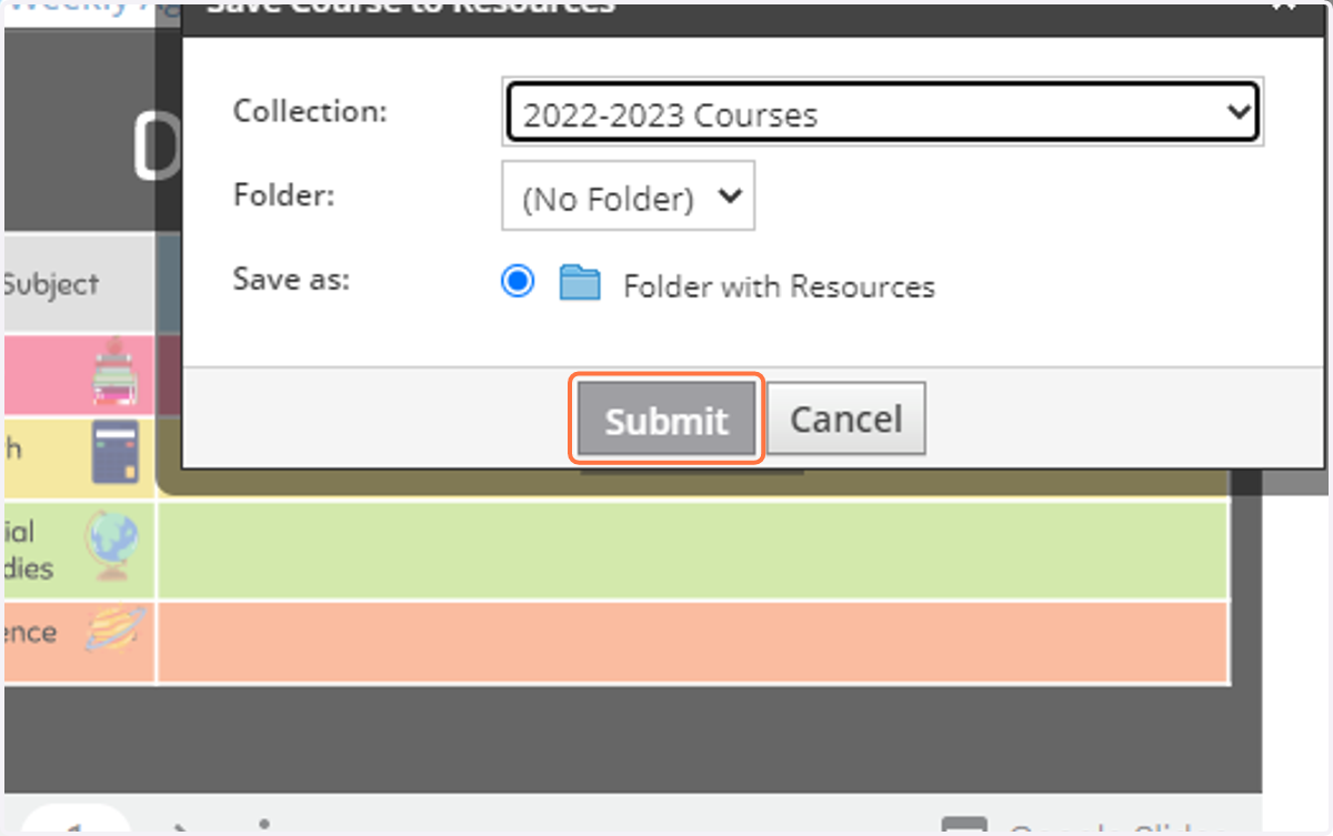 Click Submit