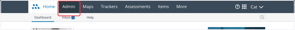 Click on the Admin tab.