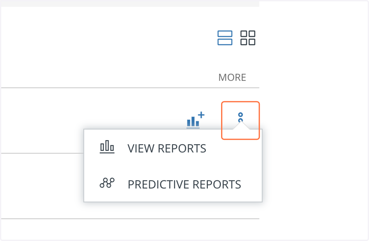Select more at the end of the row and click Predictive Reports