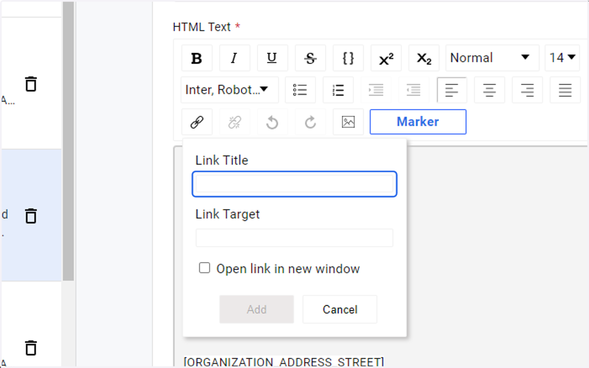 To edit the link title enter your wording of choice in Link Title field