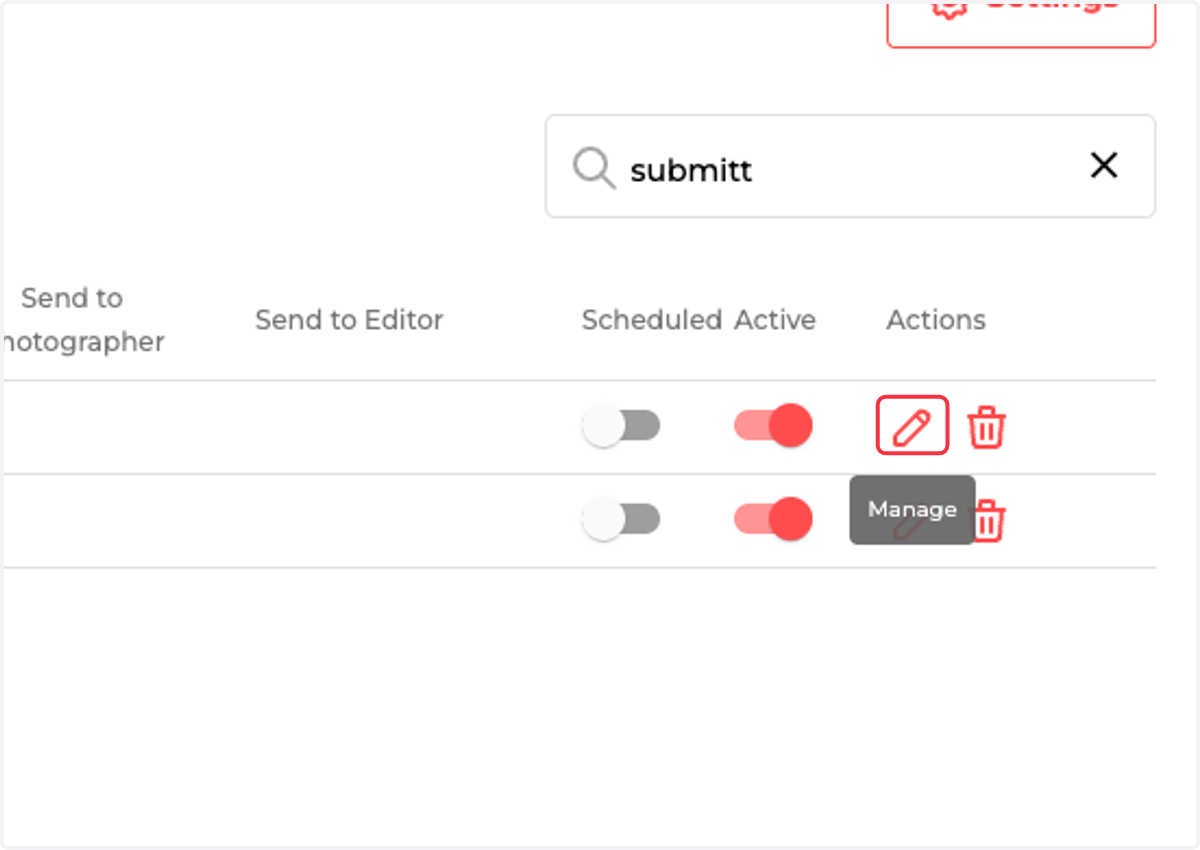 Manage the Desired Email Template