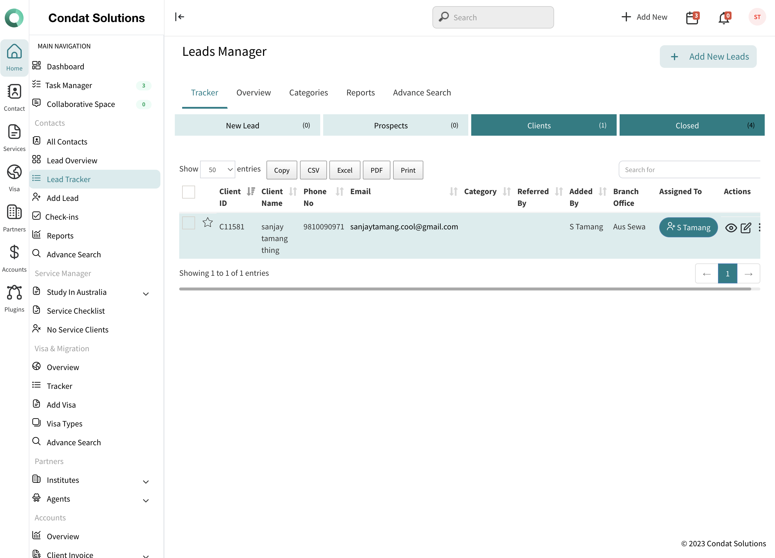 Tracking Lead, Prospect & Clients | Condat